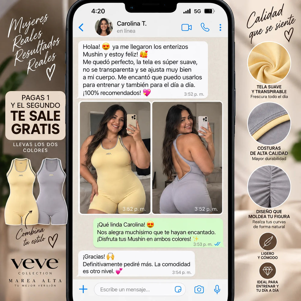 Conversación compartida de Carolina sobre prendas Marea Alta