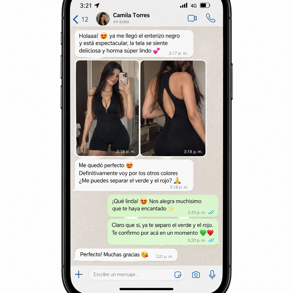 Conversación compartida de Camila sobre prendas Marea Alta
